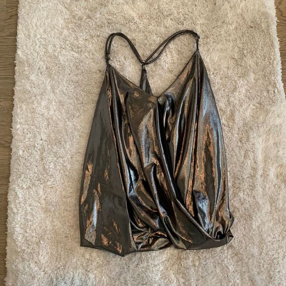 NWT Young Fabulous and Broke, gray metalic cami. Size XS. - Picture 1 of 7
